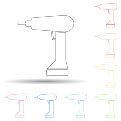 Colored drill in multi color style icon. Simple thin line, outline vector of web icons for ui and ux, website or mobile application