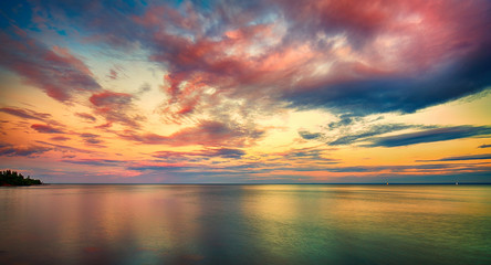 Dramatic Sunset Clouds over the Ocean Horizon