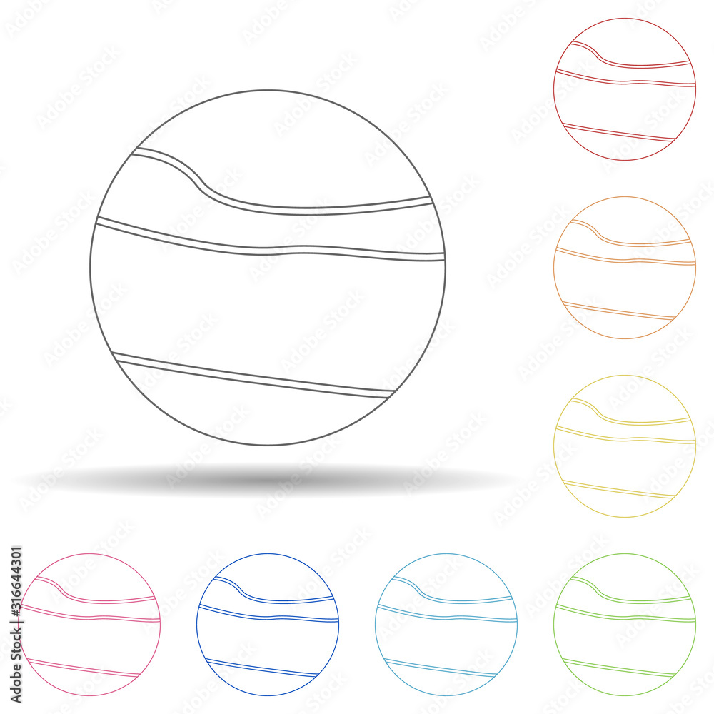 Poster saturn in multi color style icon. simple thin line, outline vector of space icons for ui and ux, web