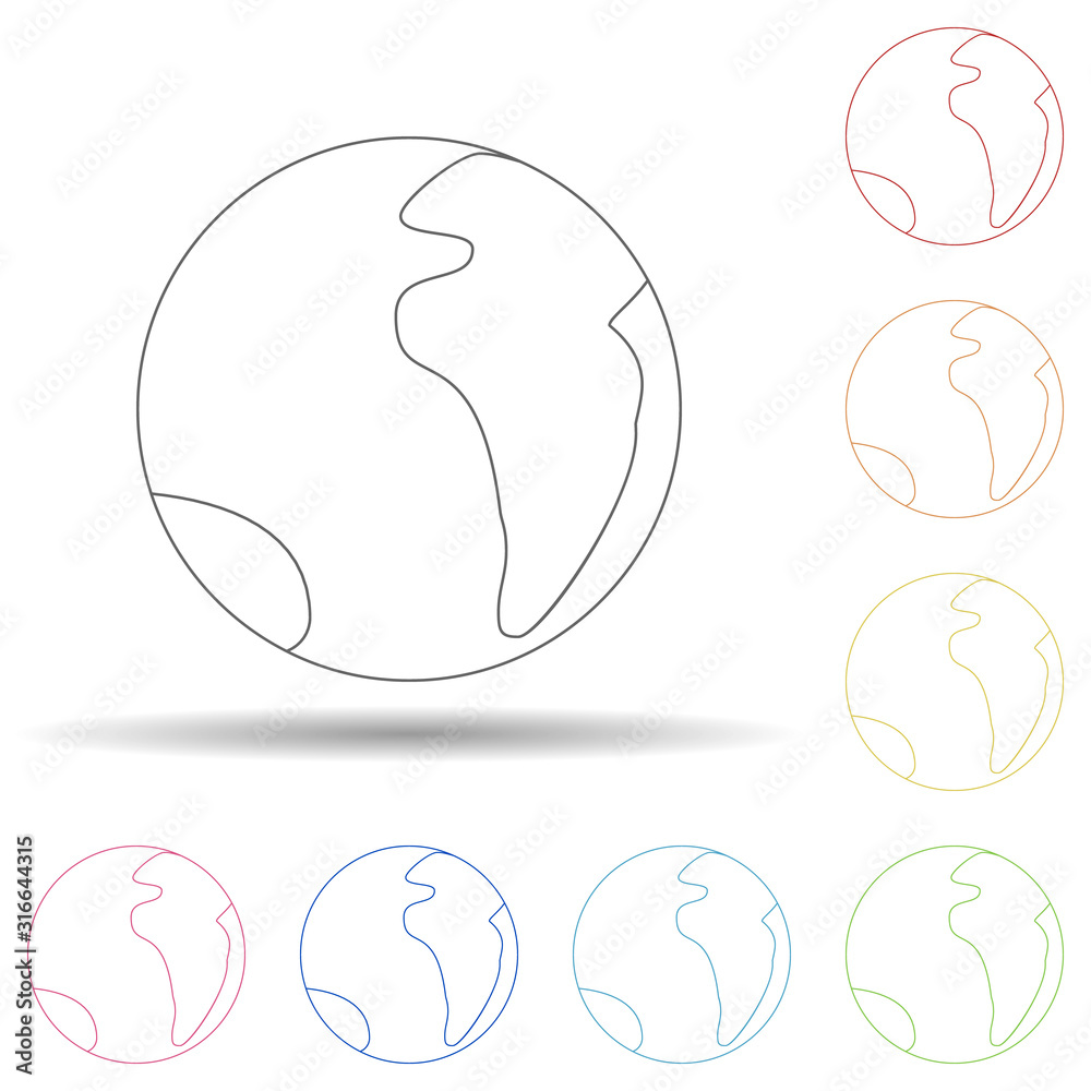 Aufkleber earth from space in multi color style icon. simple thin line, outline vector of space icons for ui a