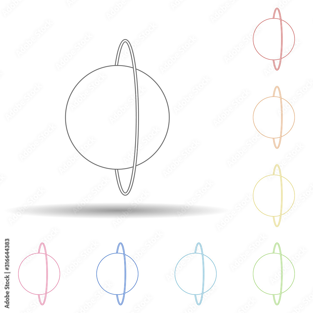 Aufkleber green planet in multi color style icon. simple thin line, outline vector of space icons for ui and u