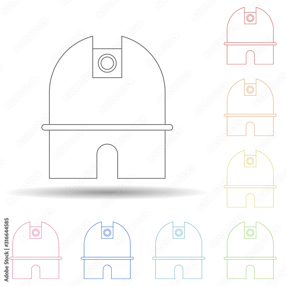 Aufkleber observatory in multi color style icon. simple thin line, outline vector of space icons for ui and ux