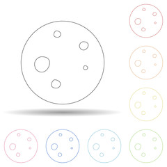 Fototapeta premium Moon in multi color style icon. Simple thin line, outline vector of space icons for ui and ux, website or mobile application