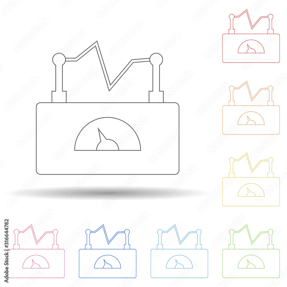 Aufkleber electra apparatus in multi color style icon. simple thin line, outline vector of space icons for ui 