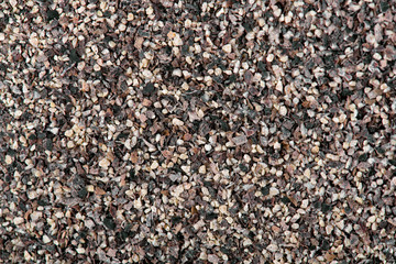 Black pepper spices. Top view of ground black pepper.