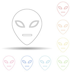 Alien in multi color style icon. Simple thin line, outline vector of space icons for ui and ux, website or mobile application