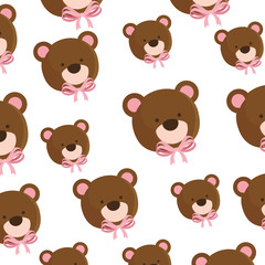 background of faces cute teddy bears vector illustration design