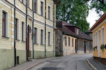 Fototapeta na wymiar Typical homes in rural Latvia