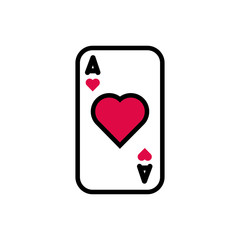 casino poker card with heart