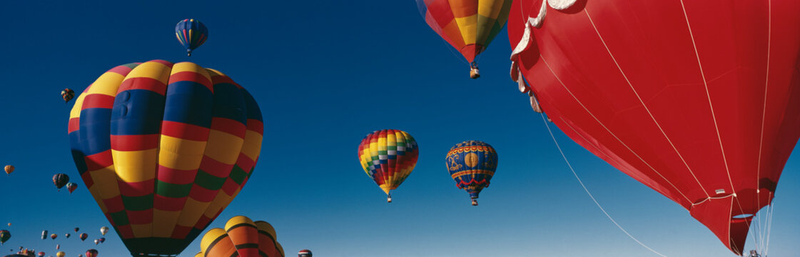 This Is The 25th Annual Albuquerque International Balloon Fiesta. It Shows The Mass Ascension Of Colorful Balloons.