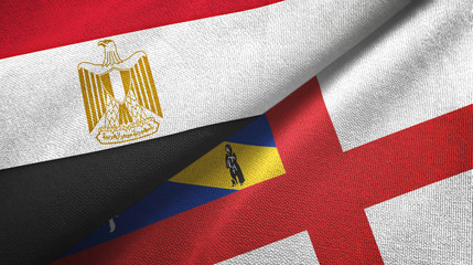 Egypt and Herm two flags textile cloth, fabric texture
