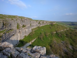 landscape with rocks and blue sky