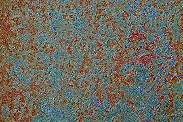 Washed out green and rusty red old iron plate texture, aged and weathered.