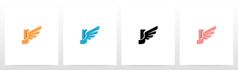 Wings On Letter Logo Design J
