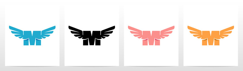 Wings On Letter Logo Design M