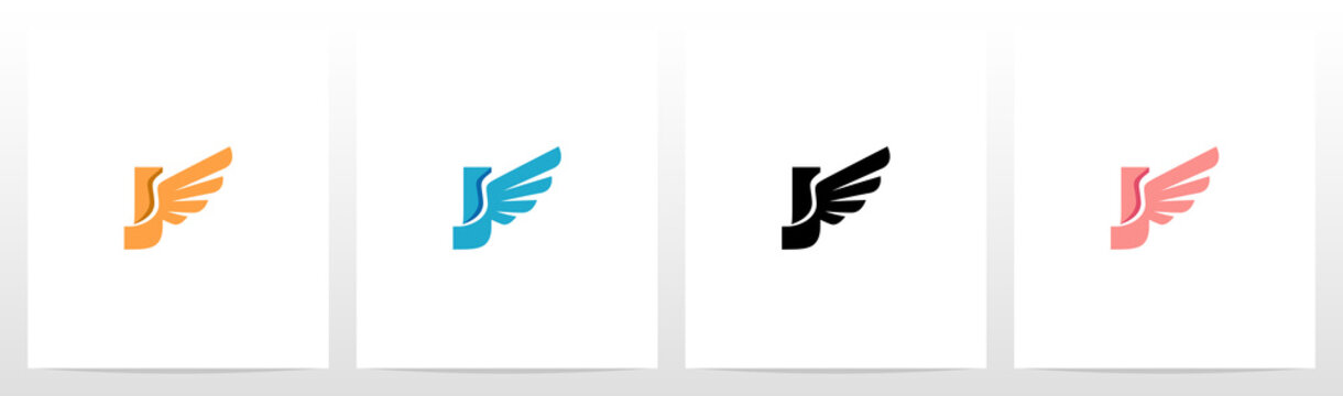 Wings On Letter Logo Design J