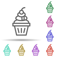 Ice-cream, italy in multi color style icon. Simple thin line, outline vector of italy icons for ui and ux, website or mobile application
