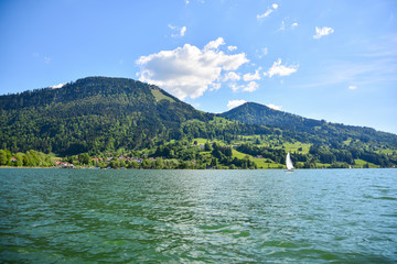 Obraz premium Sea Harbour Bay Summer Mountains Water boat trip