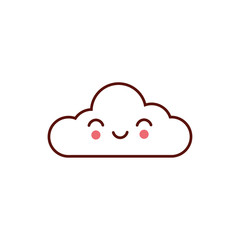 Obraz premium cute cloud kawaii comic character icon