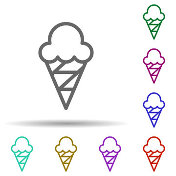 Ice-cream, italy in multi color style icon. Simple thin line, outline vector of italy icons for ui and ux, website or mobile application