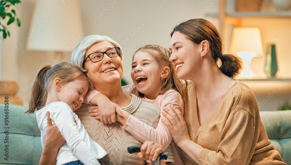 Poster girls, their mother and grandmother