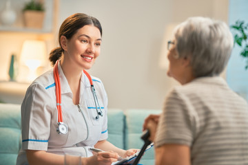 Happy patient and caregiver