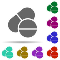 Laboratory, pills in multi color style icon. Simple glyph, flat vector of laboratory icons for ui and ux, website or mobile application