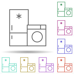 Electrical appliance, mall, shop in multi color style icon. Simple thin line, outline vector of mall icons for ui and ux, website or mobile application