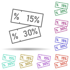 Sales, label, tag in multi color style icon. Simple thin line, outline vector of mall icons for ui and ux, website or mobile application