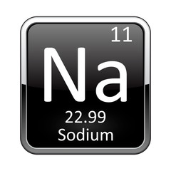 The periodic table element Sodium. Vector illustration
