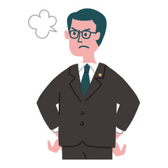 スーツ  男性　士業　怒っている