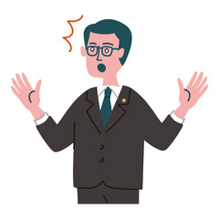 スーツ  男性　士業　びっくり