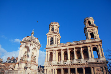 Fototapeta na wymiar Church Saint Sulpice in Paris 