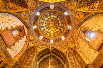 Fototapeta na wymiar Fabulous interior view of the Bedkhem Church in Isfahan, Iran