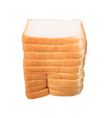 sliced bread isolated on white background, clipping paths