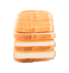 sliced bread isolated on white background, clipping paths