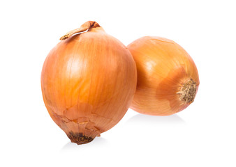 yellow onion isolated on white background with clipping paths