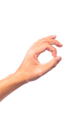 hand ok sign on white background, clipping paths