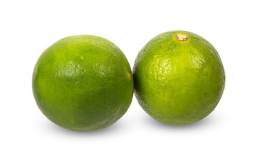 Fresh lime isolated on white background, clipping paths