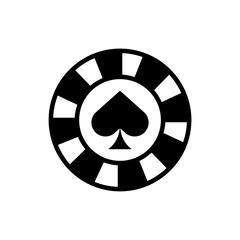 casino chip with spade isolated icon