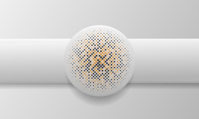 White background with realistic circle shapes. Texture with colorful halftone. Modern background design.