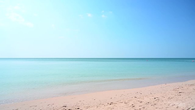 White beach and Blue sea with Koh phuket Best Island in Thailand,4K footage