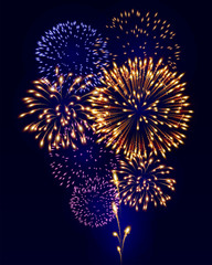 Colorful fireworks festival background with copy space