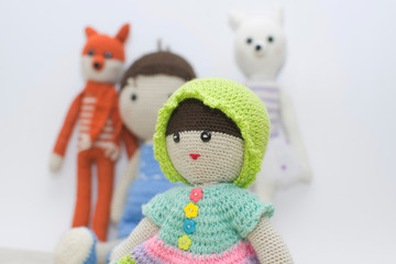  Crochet knitted dolls, called amigurumi