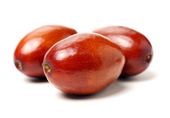 jujube or chinese date on white background