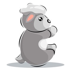 Fototapeta na wymiar cute sheep mascot design vector premium