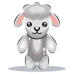 cute sheep mascot design vector premium