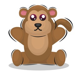 cute monkey mascot design vector premium