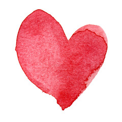 Watercolor Pink heart, element for design. Valentine's day. For holiday, postcard, poster, banner, birthday and children's illustration. Beautiful heart. Love