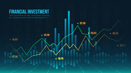 Stock market or forex trading graph concept